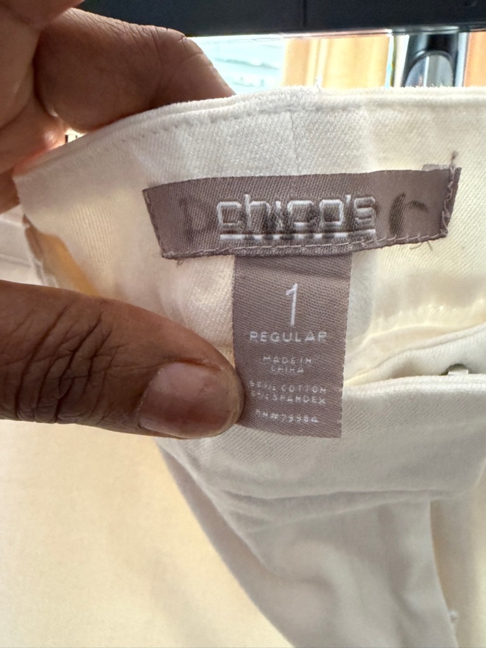 Chico's Men’s Cream Stretch Cotton Chinos